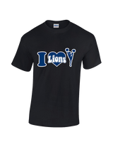 Bay Area Lions Cheer I Heart Cheer - Cotton T-Shirt