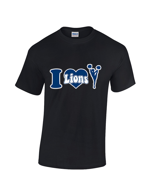 Bay Area Lions Cheer I Heart Cheer - Cotton T-Shirt