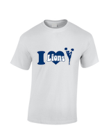 Bay Area Lions Cheer I Heart Cheer - Cotton T-Shirt