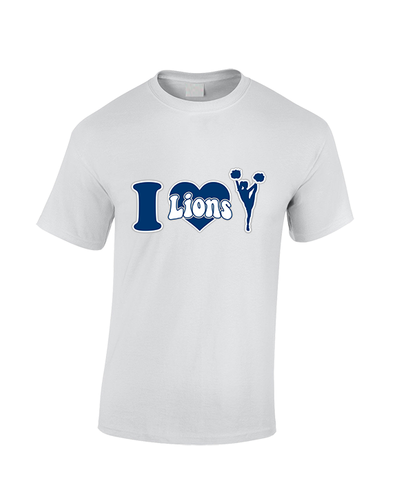 Bay Area Lions Cheer I Heart Cheer - Cotton T-Shirt