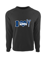 Bay Area Lions Cheer I Heart Cheer - Crewneck Sweatshirt