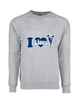 Bay Area Lions Cheer I Heart Cheer - Crewneck Sweatshirt