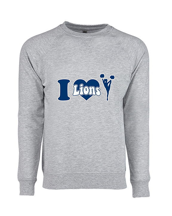 Bay Area Lions Cheer I Heart Cheer - Crewneck Sweatshirt