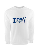 Bay Area Lions Cheer I Heart Cheer - Crewneck Sweatshirt