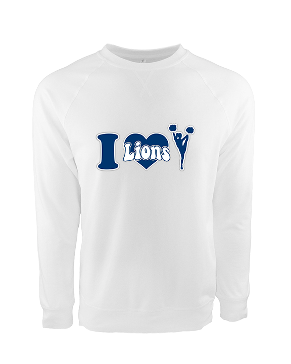 Bay Area Lions Cheer I Heart Cheer - Crewneck Sweatshirt