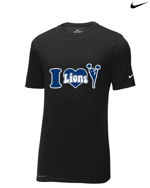 Bay Area Lions Cheer I Heart Cheer - Mens Nike Cotton Poly Tee