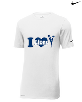 Bay Area Lions Cheer I Heart Cheer - Mens Nike Cotton Poly Tee