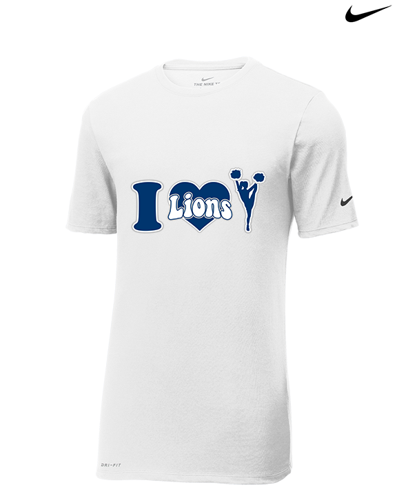 Bay Area Lions Cheer I Heart Cheer - Mens Nike Cotton Poly Tee