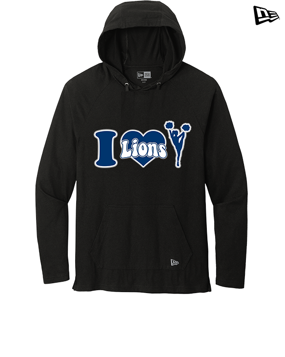 Bay Area Lions Cheer I Heart Cheer - New Era Tri-Blend Hoodie