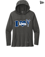 Bay Area Lions Cheer I Heart Cheer - New Era Tri-Blend Hoodie