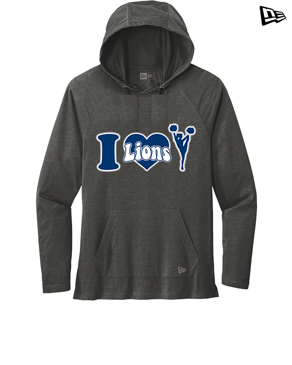 Bay Area Lions Cheer I Heart Cheer - New Era Tri-Blend Hoodie