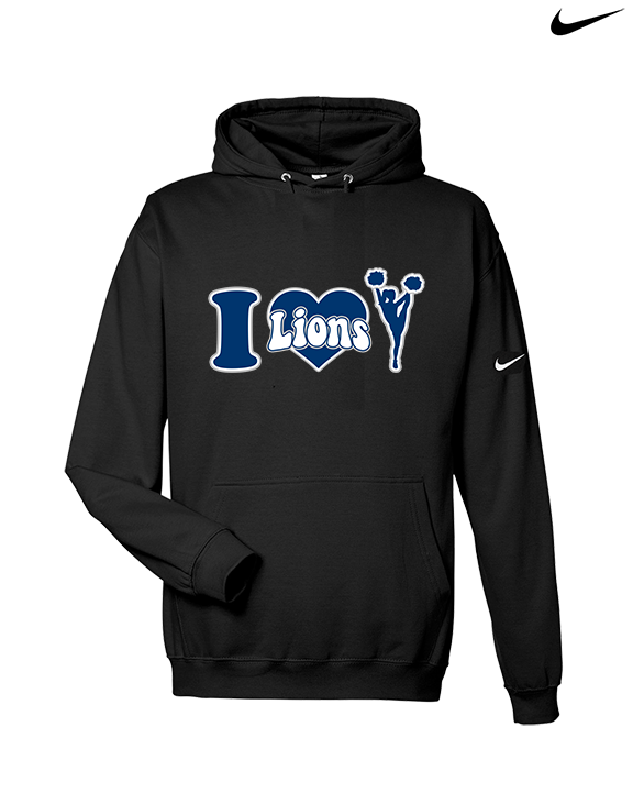 Bay Area Lions Cheer I Heart Cheer - Nike Club Fleece Hoodie