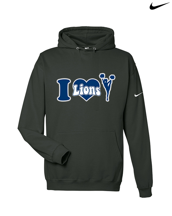 Bay Area Lions Cheer I Heart Cheer - Nike Club Fleece Hoodie
