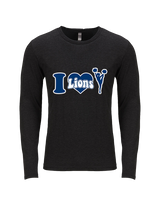 Bay Area Lions Cheer I Heart Cheer - Tri-Blend Long Sleeve