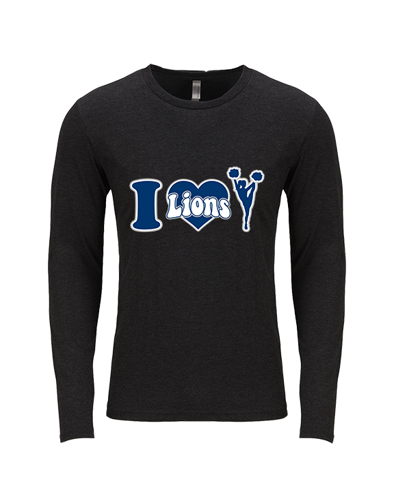 Bay Area Lions Cheer I Heart Cheer - Tri-Blend Long Sleeve
