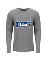 Bay Area Lions Cheer I Heart Cheer - Tri-Blend Long Sleeve