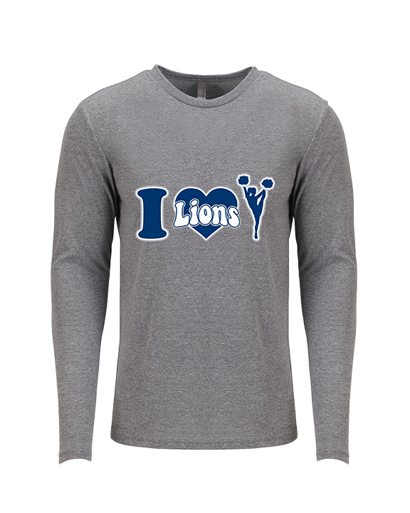 Bay Area Lions Cheer I Heart Cheer - Tri-Blend Long Sleeve