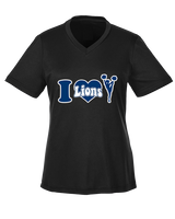 Bay Area Lions Cheer I Heart Cheer - Womens Performance Shirt