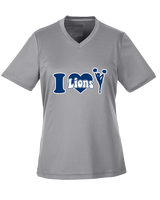 Bay Area Lions Cheer I Heart Cheer - Womens Performance Shirt