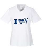 Bay Area Lions Cheer I Heart Cheer - Womens Performance Shirt