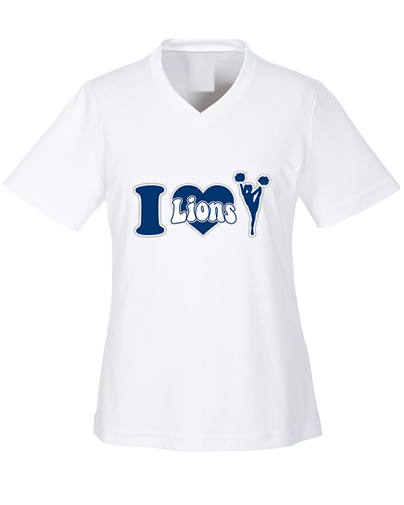 Bay Area Lions Cheer I Heart Cheer - Womens Performance Shirt