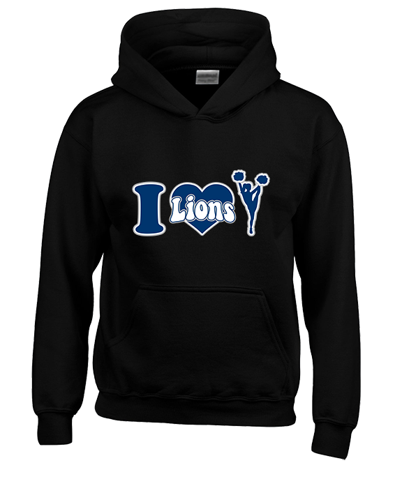 Bay Area Lions Cheer I Heart Cheer - Youth Hoodie