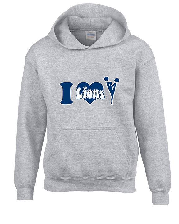 Bay Area Lions Cheer I Heart Cheer - Youth Hoodie