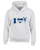 Bay Area Lions Cheer I Heart Cheer - Youth Hoodie