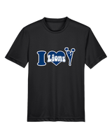 Bay Area Lions Cheer I Heart Cheer - Youth Performance Shirt