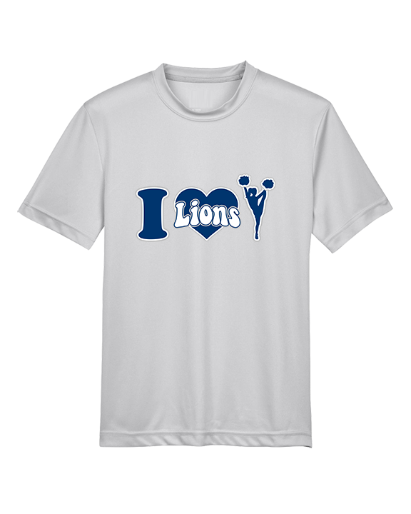 Bay Area Lions Cheer I Heart Cheer - Youth Performance Shirt