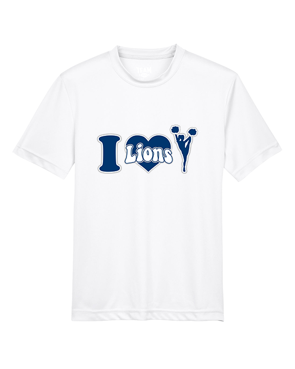 Bay Area Lions Cheer I Heart Cheer - Youth Performance Shirt
