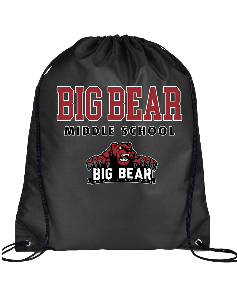 Big Bear Middle School Block - Drawstring Bag