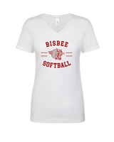 Bisbee HS Softball Curve - Womens Vneck