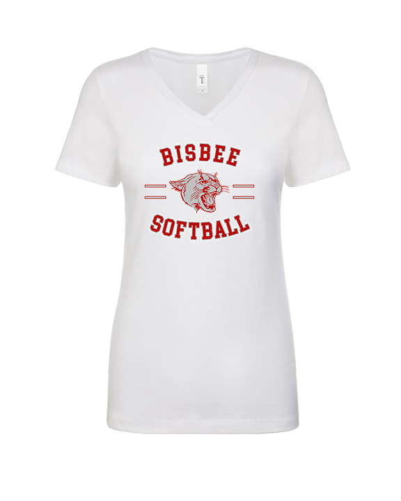 Bisbee HS Softball Curve - Womens Vneck