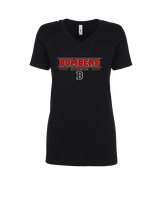 Boonton HS Boys Basketball Border - Womens V-Neck