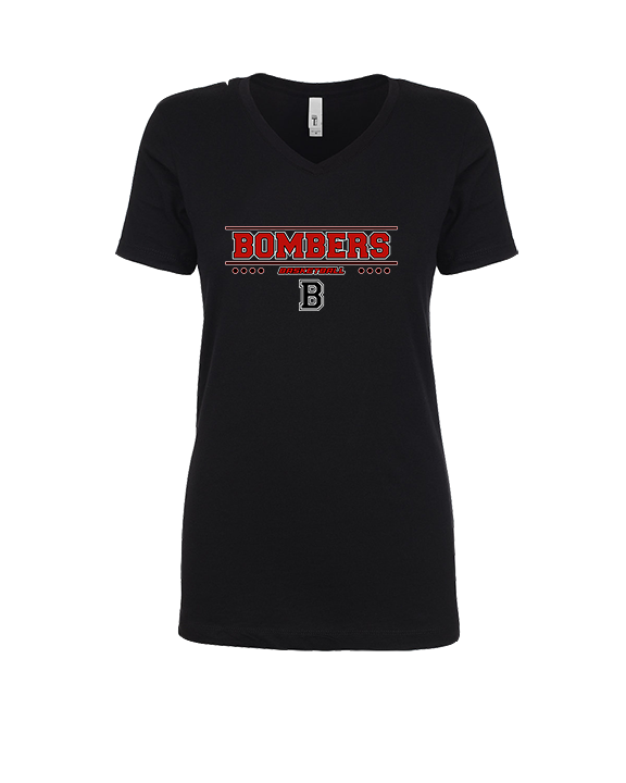Boonton HS Boys Basketball Border - Womens V-Neck
