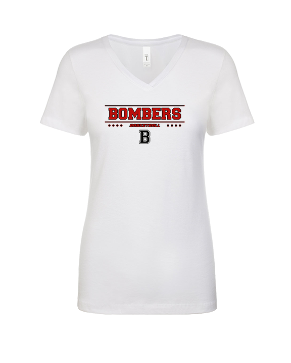 Boonton HS Boys Basketball Border - Womens V-Neck