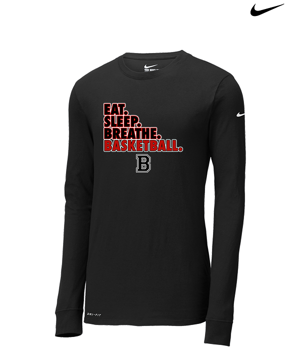 Boonton HS Boys Basketball Eat Sleep Breathe - Mens Nike Longsleeve