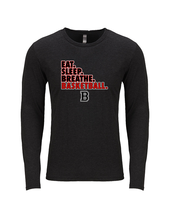 Boonton HS Boys Basketball Eat Sleep Breathe - Tri-Blend Long Sleeve