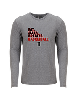 Boonton HS Boys Basketball Eat Sleep Breathe - Tri-Blend Long Sleeve
