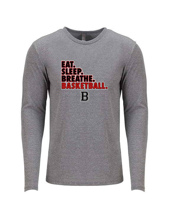 Boonton HS Boys Basketball Eat Sleep Breathe - Tri-Blend Long Sleeve
