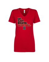 Boonton HS Boys Basketball Eat Sleep Breathe - Womens Vneck