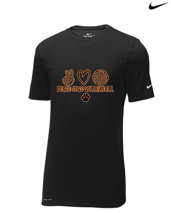 Brighton HS Volleyball Peace Love Vball - Mens Nike Cotton Poly Tee