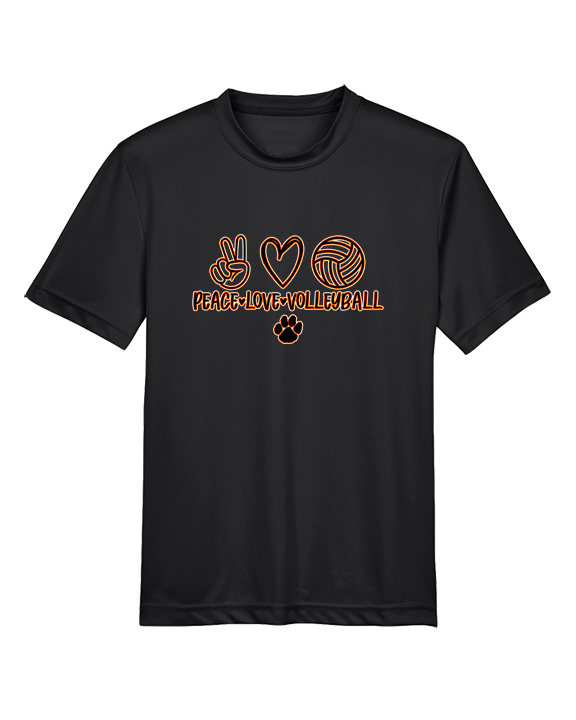Brighton HS Volleyball Peace Love Vball - Youth Performance Shirt