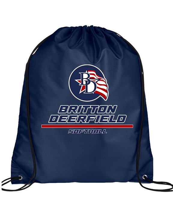 Britton Deerfield HS Softball Split - Drawstring Bag