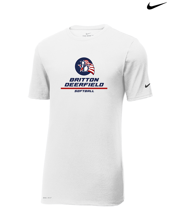 Britton Deerfield HS Softball Split - Mens Nike Cotton Poly Tee