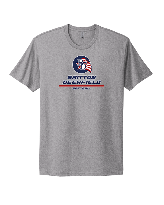 Britton Deerfield HS Softball Split - Mens Select Cotton T-Shirt