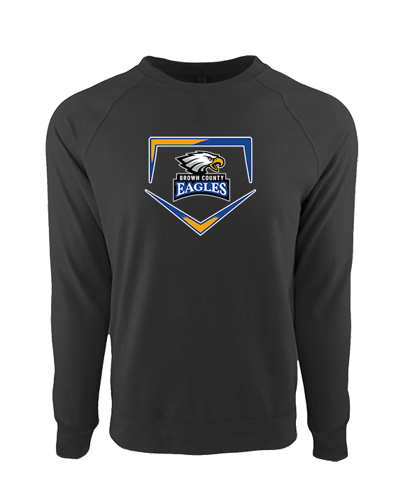 Brown County HS Baseball Plate - Crewneck Sweatshirt