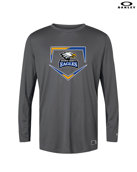 Brown County HS Baseball Plate - Mens Oakley Longsleeve