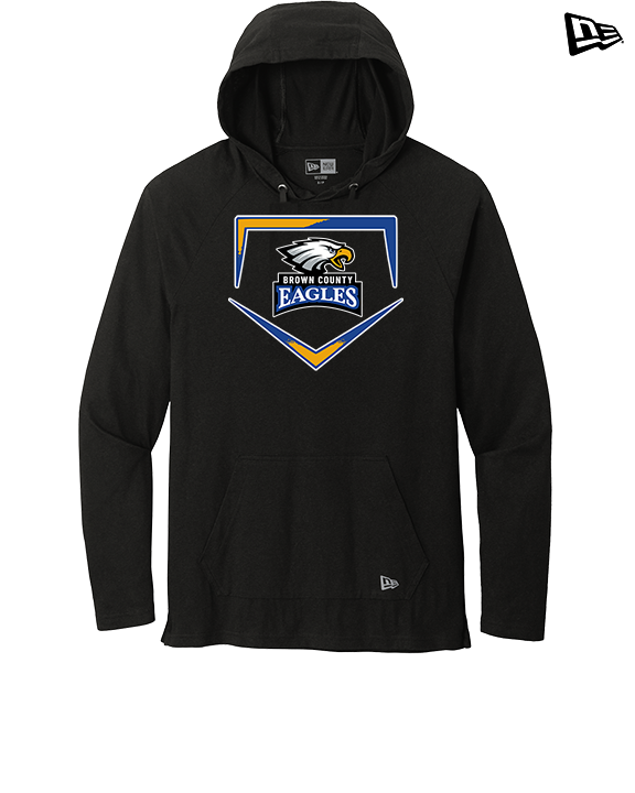 Brown County HS Baseball Plate - New Era Tri-Blend Hoodie